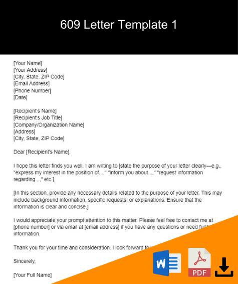 609 letter template