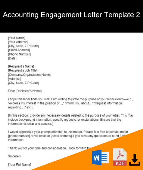 accounting engagement letter template