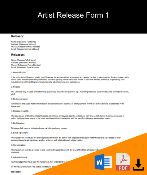 artist release form