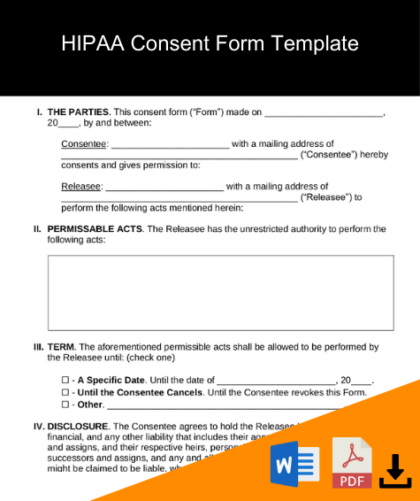 hipaa consent form template