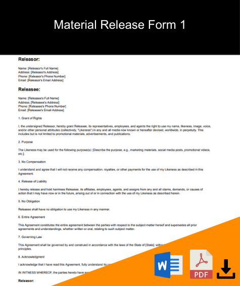 material release form